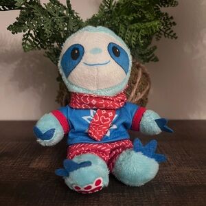 Build A Bear Christmas Holiday Advent Mini Sloth Plush w clothes